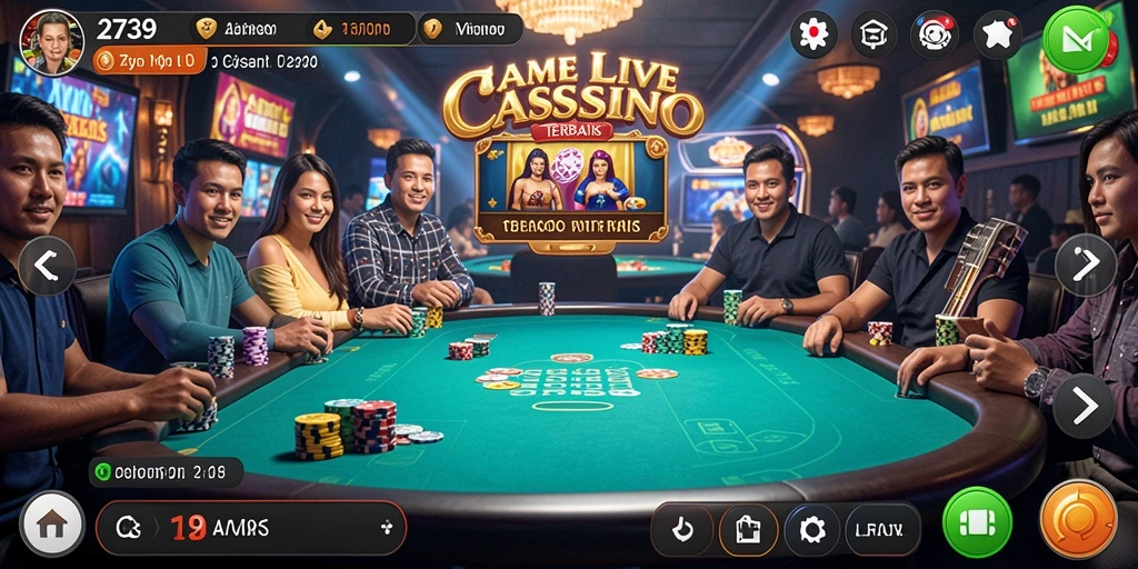 Screenshot gameplay Live Casino yang mendebarkan.