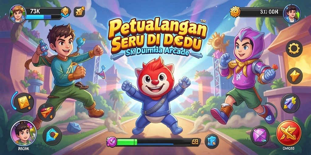 Screenshot utama gameplay <strong>73K</strong> menunjukkan aksi seru dalam dunia Arcade.