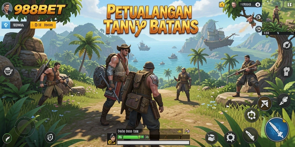 Screenshot gameplay 988BET yang menunjukkan eksplorasi dunia terbuka.
