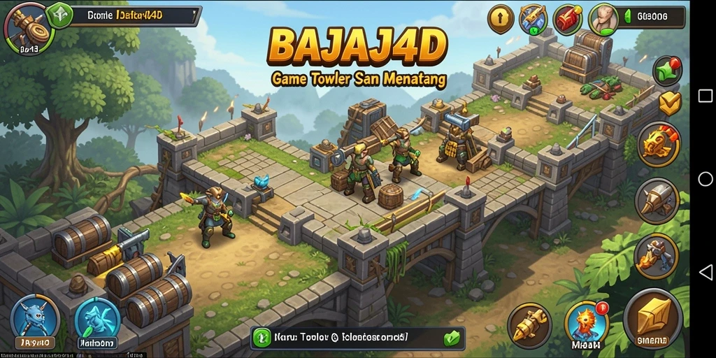 Tampilan gameplay Tower Defense yang dinamis dan penuh strategi di BAJAJ4D.