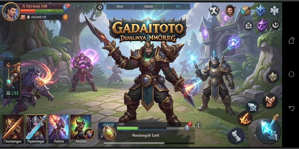 Tangkapan layar utama GADAITOTO menampilkan aksi seru dalam pertempuran MMORPG.