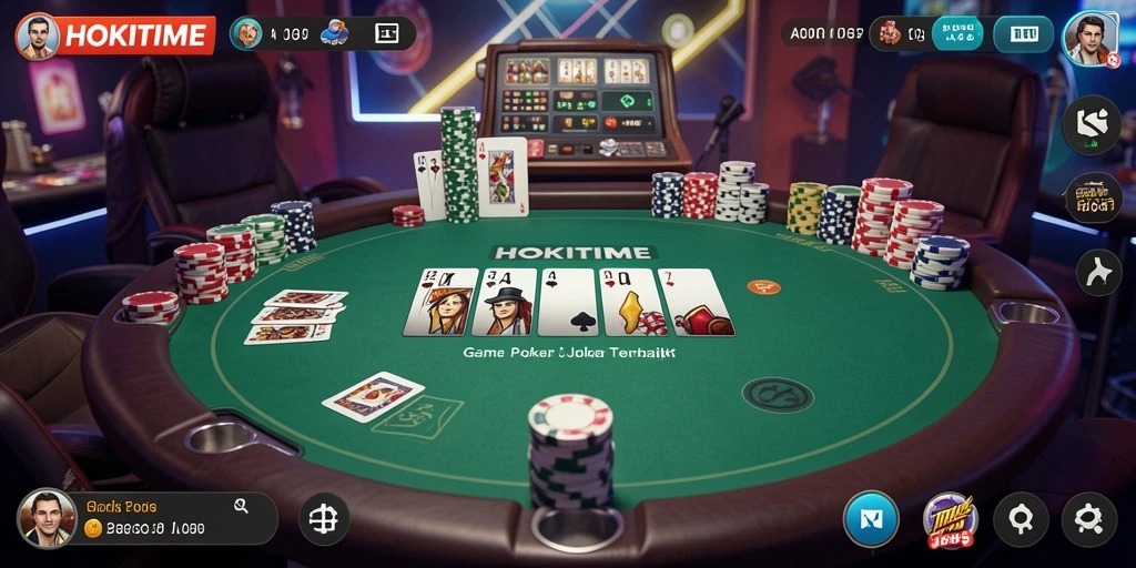 Tampilan menarik dari gameplay HOKITIME dalam sesi Poker.