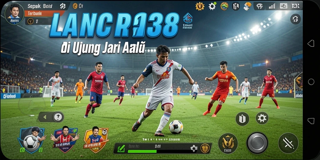 Tampilan gameplay yang mendebarkan dari LANCAR138 saat mencetak gol.