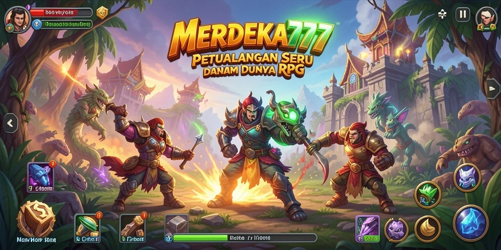 Tampilan grafis epik MERDEKA777 yang menawan dalam gameplay RPG.