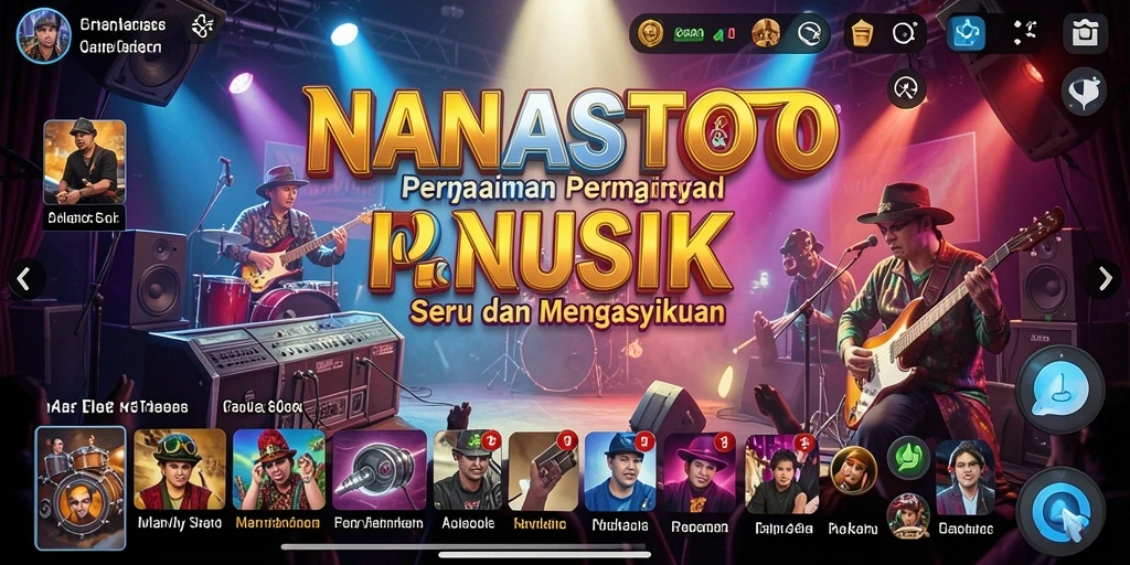 Screenshot gameplay NANASTOTO menampilkan keseruan bermain musik.