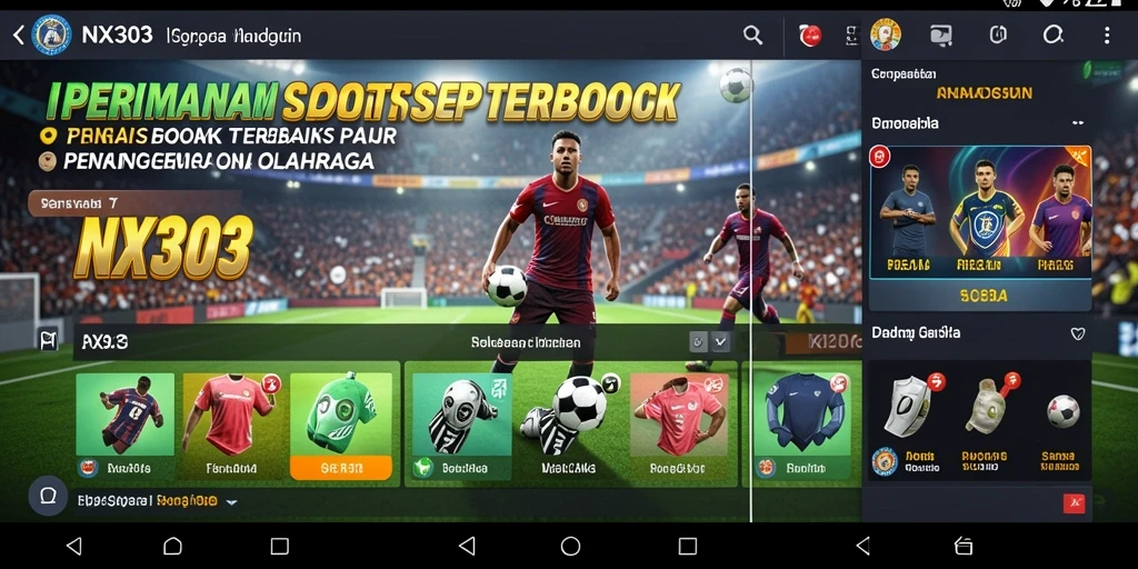 Screenshot dari gameplay aplikasi Sportsbook yang mendebarkan.