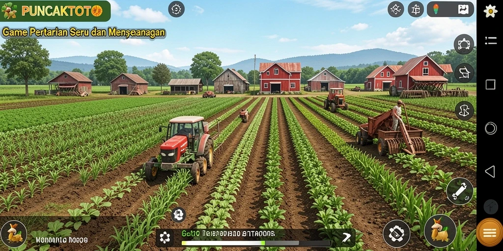 Tampilan gameplay menarik di PUNCAKTOTO yang menggambarkan suasana pertanian.