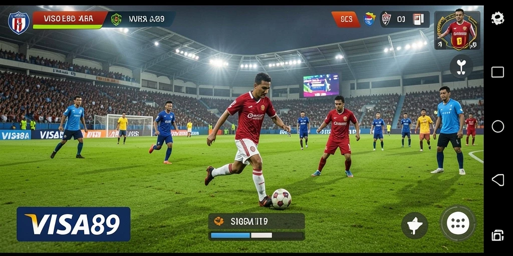 Tampilan gameplay <strong>VISA89</strong> yang mendebarkan di lapangan hijau.